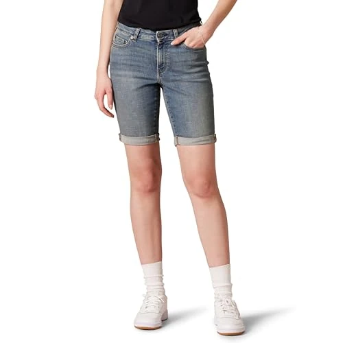Offerta a tempo: Amazon Essentials Bermuda in Denim con Tasche, Vestibilità Aderente Donna, Delavé Vintage, 48 - 5% da 19.10 € a 18.14 €