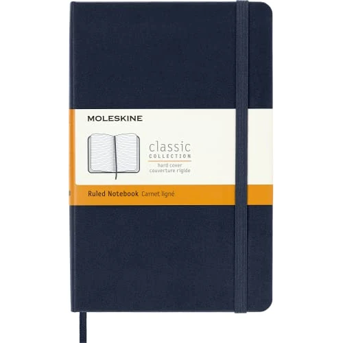 Limited-time offer: Moleskine Classic Notebook, Notebook With Ruled Pages, Hard Cover and Elastic Closure, Sapphire Blue, Medium, 11.5 x 18 cm, 208 Pages from 16.78 £ to 16.78 £ (save 0.00%)
