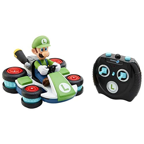 Nintendo Super Mario Kart 8 – Luigi Mini Racer Radiocomandato Anti-Gravity 2.4GHz con Sterzo Completo, Gira a 360°, Derapa – Portata fino a 30 m – Dai 4 Anni in su