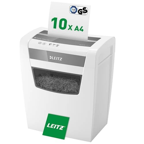 Offerta a tempo: Leitz IQ, Distruggidocumenti Home Office P4, 12-10 Fogli A4 (70-80 gr/mq), Taglio a frammento, Sicurezza P4, Capacità 23 litri, Tecnologia Anti-Inceppamento e Touch-Control - 80090000 - 47% da 133.92 € a 71.40 €
