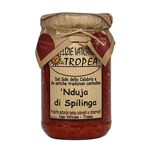 ‘Nduja di Spilinga 280g | Spicy Spreadable Salami Gourmet | Artisanal ‘Nduja Sausage Paste - Italian Deli - Authentic Calabrian Made Italy by Delizie Vaticane Di Tropea