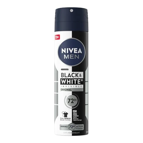 Offerta a tempo: NIVEA MEN Black & White Invisible Original Spray 6 x 150 ml, Deodorante uomo antitraspirante 72h, Deodorante spray contro odori, sudore, residui, irritazioni e macchie, Profumo maschile e duraturo - 46% da 25.14 € a 13.46 €