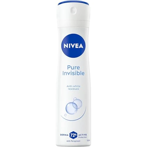 NIVEA Deodorant Spray Pure Invisible 6 x 150 ml, Women's Deodorant for 72 Hour Invisible Protection, Deo Anti-Perspirant Spray Alcohol Free, Leaves No Residue on Skin and Clothes