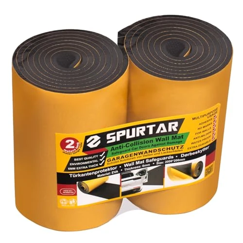 Offerta a tempo: Spurtar Paracolpi Garage Gommapiuma Paracolpi Portiere Auto, Paraspigoli Muro Protezione Paraurti Auto per Esterno Accessori Automobile Gomma Adesiva, 4000 X 200 X 6,5 mm - 0% da 23.99 € a 23.99 €