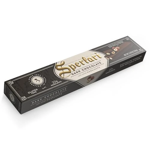 Sperlari Zanzibar Fondente Torrone al Cioccolato Fondente con Nocciole Intere Dark Chocolate Nougat with Whole Hazelnuts Italian Tradition 150g