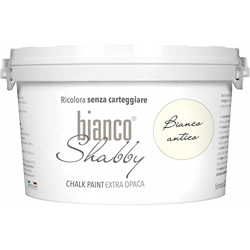 Zeitlich begrenztes Angebot: bianco Shabby® Bianco Antico (Antikweiß) - (2,5 Liter) Chalk Paint Kreidefarbe auf Wasserbasis für alle Oberflächen – geruchsneutral, einfach zu verarbeiten, extra matt von 56.16 € auf 46.20 € (18% Rabatt)