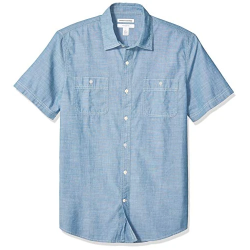 Amazon Essentials Męska koszula z krótkim rękawem z popeliną o regularnym kroju, rozmiar M