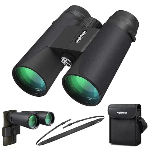 Limited-time offer: Kylietech High Power 12x42 Binoculars for Adults with BAK4 Prism, FMC Lens, Fogproof & Waterproof Great for Bird Watching Travel Stargazing Hunting Concerts (Smartphone Adapter Included) from 30.99 GBP to 29.99 GBP (save 3%)