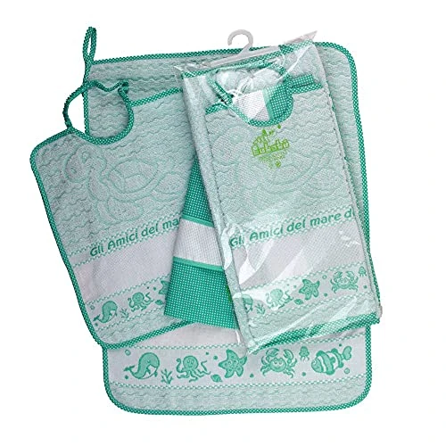 Tijdelijke aanbieding: Bubabù, complete set voor de kleuterschool met het opschrift "Amici del Mare", 3-delig Teal van 14.42 € naar 14.42 € (0.00% korting)