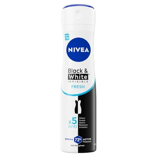 Oferta limitada: NIVEA Black & White Invisible Fresh Desodorante Spray 6 x 150 ml, Desodorante en spray fresco y antimanchas, spray antitranspirante perfumado que protege la piel y la ropa de 26.50 EUR a 26.50 EUR (ahorro 0%)