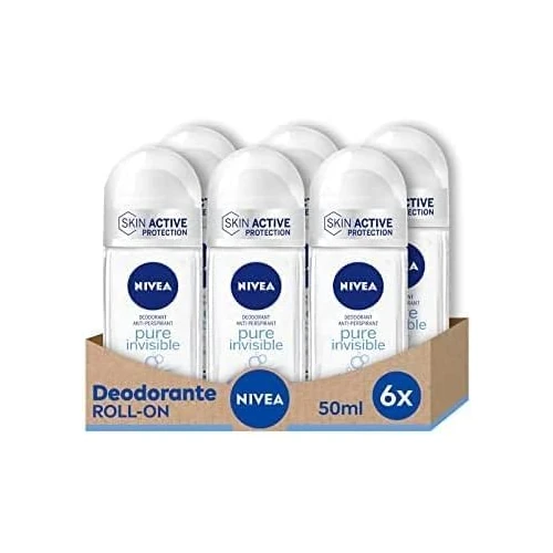Oferta limitada: NIVEA Pure Invisible Roll-On - Desodorante en paquete de 6 x 50 ml, desodorante antitranspirante, desodorante perfumado delicado, regula la transpiración y no deja residuos de 29.55 EUR a 29.55 EUR (ahorro 0%)