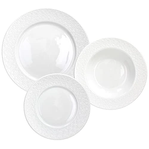 Offerta a tempo: Tognana Margaret, Servizio Piatti per 6 persone, 18 Pezzi, Porcellana, Bianco - 38% da 113.10 € a 70.61 €