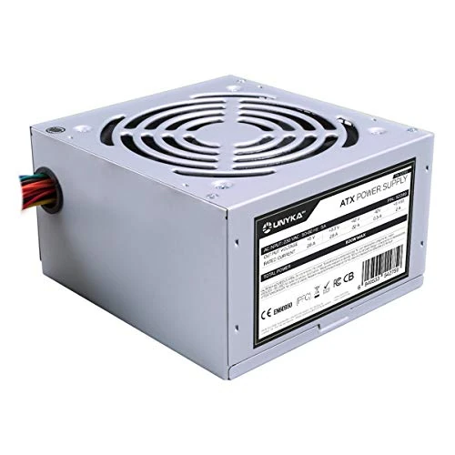 UNYKAch Fuente de Alimentación ATX 500W, con Protección Frente a Sobretensión y Ventilador de 120 mm
