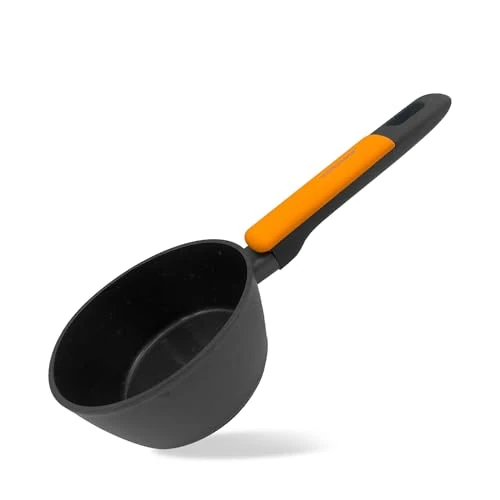 Fackelmann Soft Cazo Antiadherente 16 cm, Aluminio Forjado, Revestimiento Cerámico Greblon Libre de PFA, Apta para Inducción, Vitro, Gas y Horno, Mango Soft Touch Resistente al Calor, 1 ud.