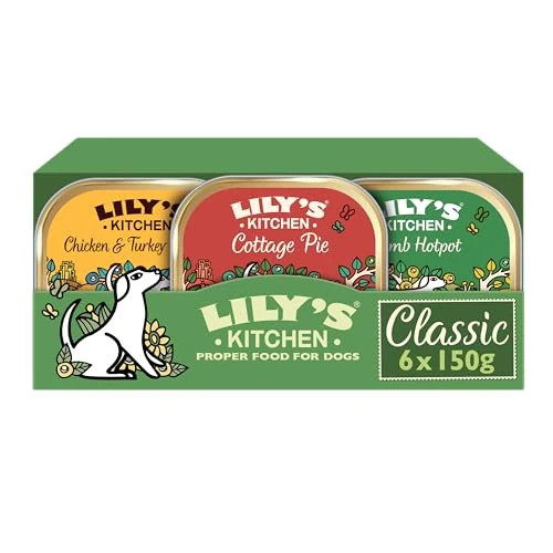 Offre limitée : Lily's Kitchen Aliment humide naturel pour chiens adultes, Dîner classique mulitpack (6 x 150g barquettes) de 11.90 EUR à 7.99 EUR (remise 32%)