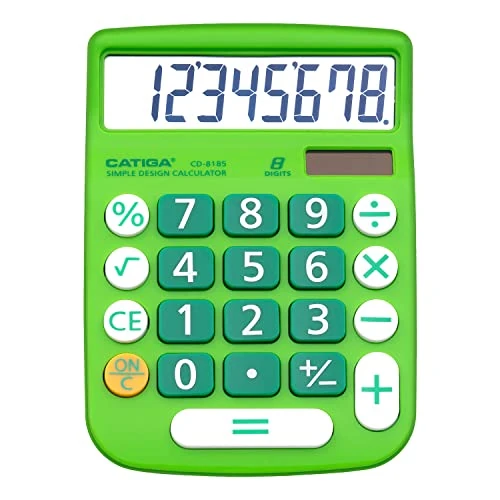 Limited-time offer: CATIGA Desktop Calculator 8 Digit with Solar Power and LCD Display, Big Buttons, for Home, Office, School, Class and Business, 4 Function Small Basic Calculators for Desk, CD-8185 from 9.99 £ to 9.99 £ (save 0.00%)