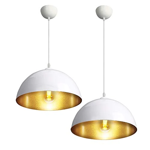 Begrenztes Angebot: CCLIFE 2er Industrial Pendelleuchte Hängelampe Metall Industrielle Hängeleuchte Vintage Retro Schwarz/Weiß Pendellampe von 23.41 EUR auf 23.41 EUR (Rabatt 0%)