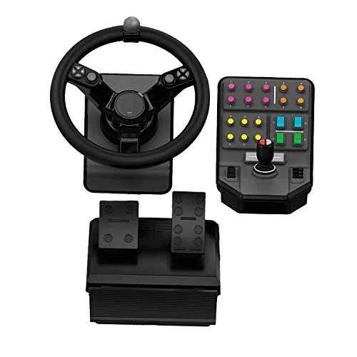 Limited-time offer: Logitech G Saitek Farm Sim Controller, Heavy Equipment Bundle for Farming Simulator, Gaming Steering Wheel and Pedals with Control Panel, 900° Wheel, 38+ Assignable Buttons, USB, PC/Mac - Black from 229.99 £ to 159.97 £ (save 30%)