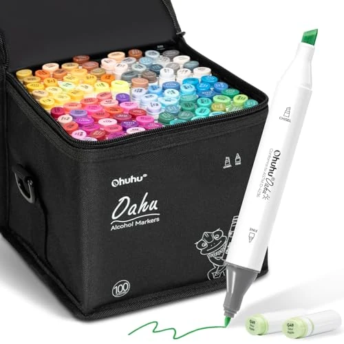 Limited-time offer: Ohuhu Alcohol Markers 100 Chisel & Fine Art Set for Drawing Sketching from 49.99 £ to 49.99 £ (save 0.00%)