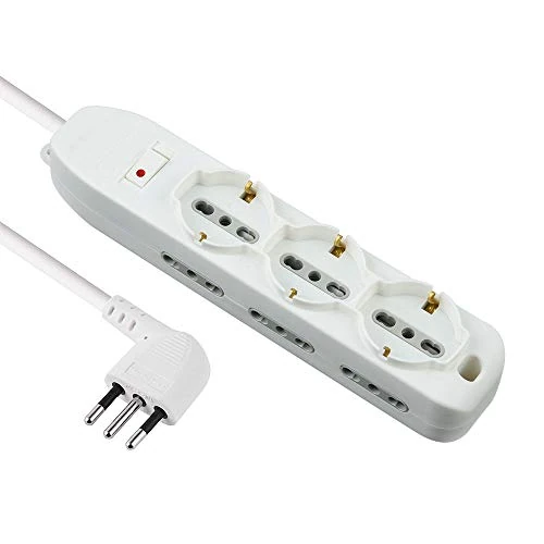 Offre limitée : Electraline 62048 Multiprise 9 places, 3 polyvalents, 6 bivalents 10/16A, câble 2 m, fiche petite 10A, blanc de 12.51 € à 12.51 € (0.00% de remise)