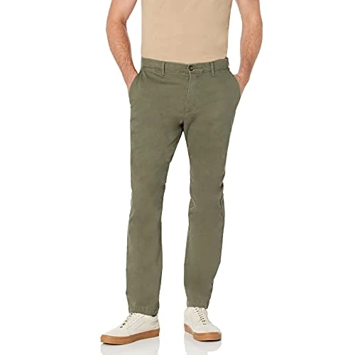 Amazon Essentials Men's Athletic Fit Casual Stretch Chino Work Trousers (Available in Big & Tall), Olive, 40W / 34L
