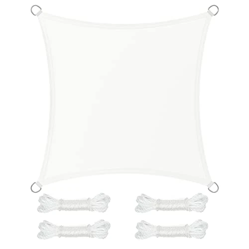 Offre limitée : SONGMICS Voile d'ombrage 3 x 3 m, imperméable, avec Une Colonne d'eau de 665 mm, Protection Solaire en Polyester indéchirable, Protection UV 93%, terrasse, Jardin, Balcon, carré, Cordes de 2 m, Blanc de 32.99 € à 32.99 € (0.00% de remise)
