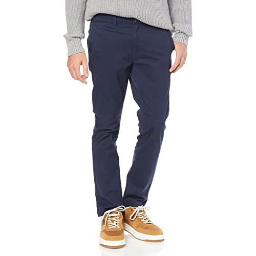 Amazon Essentials Men's Skinny-Fit Broken-in Chino Pant Pants, -Navy, 42W x 29L