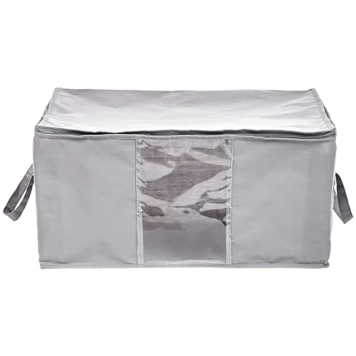 Zeitlich begrenztes Angebot: Amazon Basics Aufbewahrungstaschen mit Reißverschluss und Fenster, 60 cm x 45 cm x 29 cm, Grau von 11.99 € auf 7.69 € (36% Rabatt)