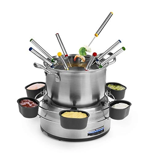 Zeitlich begrenztes Angebot: Princess Family Fondue-Set - 800 W, 1,2 Liter Fassungsvermögen, Thermostat, Edelstahl, doppelter Boden, 8 Fonduegabeln, 6 Dipschalen, Silber, 172680 01.172680.01.001, edelstahl, silber von 42.90 € auf 42.90 € (0.00% Rabatt)