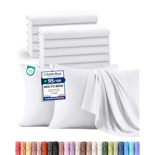 Offerta a tempo: Utopia Bedding - Federe Set Di 12 Copricuscino - 50 x 75 cm - Bianco | Poliestere - Morbida Spazzolata Microfibra Federe Con Chiusura A Busta - 19% da 19.99 € a 16.14 €