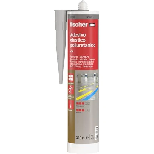 Fischer ASP 544917 Heavy Duty Adhesive Sealant for Floor Joints, Facade, Ducts, Sheet Metal and Body, Aluminium Cartridge, Grey, 300 ml