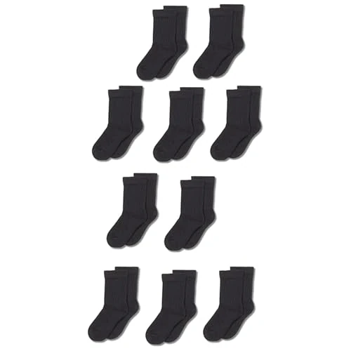 Offerta a tempo: Amazon Essentials Calzettoni in Cotone Unisex - Bambini e ragazzi, Confezione da 10, Nero, S (2-4 anni) - 0.00% da 7.80 € a 7.80 €