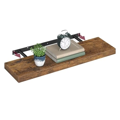 Offerta a tempo: VASAGLE Mensola da Muro, Mensola da Parete, 20 x 80 x 3,8 cm, per Portafoto Decorazioni, Soggiorno Studio Cucina, Marrone Vintage LWS28BX - 20% da 24.99 € a 19.99 €