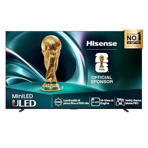 Beperkte aanbieding: Hisense 85U7Q TV 85 inch, 4K mini led ULED, Smart TV, Hi-View AI Engine, 144 Hz Game Mode Pro, FreeSync Premium, ingebouwde subwoofer, Dolby Vision IQ Atmos, Airplay, spraakherkenning [2025] van 1709.53 EUR naar 1709.53 EUR (besparing 0%)