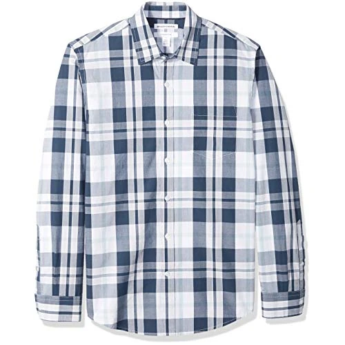 Oferta limitada: Amazon Essentials Camisa de Popelín de Manga Larga y Ajuste Entallado Hombre, Azul Marino Blanco Cuadros Grandes, XL de 18.50 € a 18.50 € (ahorro 0.00%)