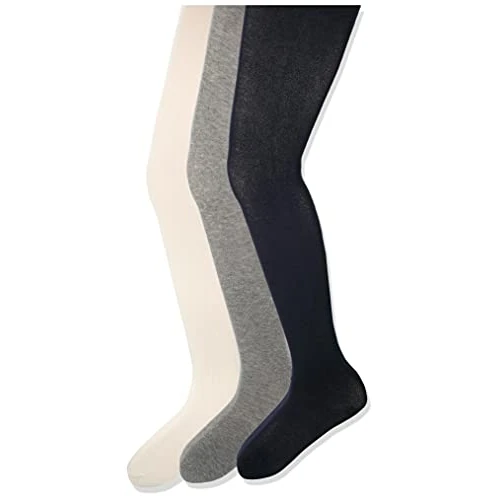 Amazon Essentials Katoenen stretchpanty voor meisjes, 3 paar, ivoor/grijs/marineblauw, 7-10 jaar