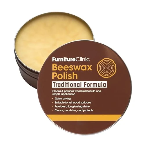 Offerta a tempo: Cera d'Api Naturale per Legno & Mobili Furniture Clinic: 200ml - Rifinisce e Lucida Ogni Legno per Armadi, Porte, Pavimenti- a Basso Odore, Atossica - 0.00% da 23.04 € a 23.04 €