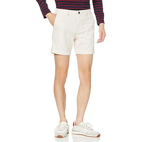 Oferta limitada: Amazon Essentials Pantalones Cortos Oxford Ligeros, Elásticos y Cómodos de Corte Ajustado de 18cm Hombre, Crema, 42W de 12.49 € a 12.49 € (ahorro 0.00%)