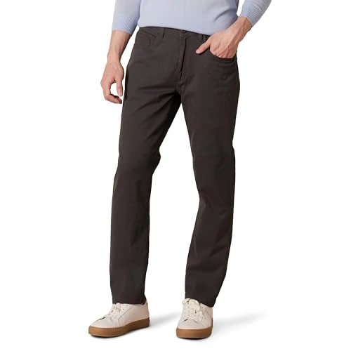 Amazon Essentials Pantalon Chino Stretch Confortable à 5 Poches Coupe Droite Homme, Gris, 36W / 33L