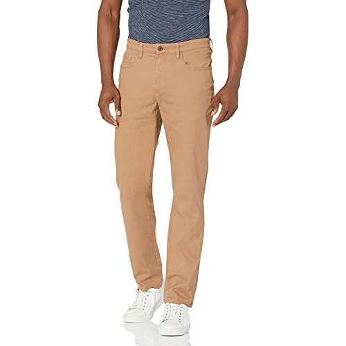 Amazon Essentials Herren 5-Pocket-Chinohose, Komfortabler Stretch, Gerade Geschnitten, Helles Khakibraun, 40W / 29L