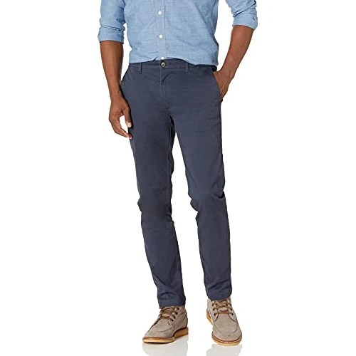 Zeitlich begrenztes Angebot: Amazon Essentials Herren Chinohose, Komfortabler, Gewaschener Stretch, Skinny-Passform, Marineblau, 30W / 36L von 12.36 € auf 12.36 € (0.00% Rabatt)