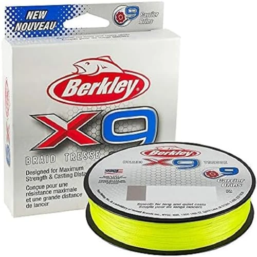 Berkley X9 - Cuerda Trenzada (9,0 kg, 328 yd, 300 m), Color Verde