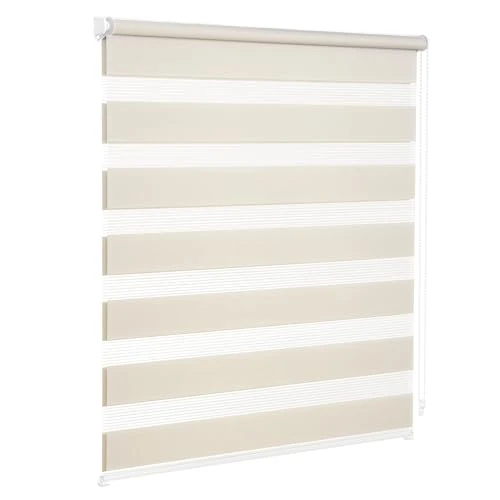 Offre limitée : Victoria M. Zevra Store Double Duoroll, Store à Pinces sans percer, Bandes translucides/occultantes, pour fenêtres et Portes, 50 x 160 cm, Crème de 30.99 € à 30.99 € (0.00% de remise)