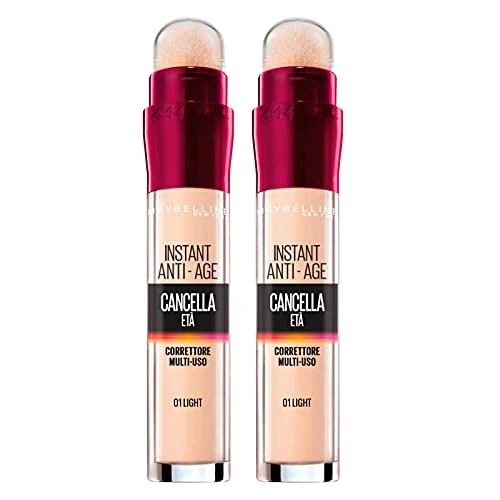 Offerta a tempo: Maybelline New York Correttore Liquido il Cancella Età, Confezione da 2 Pezzi, Light - 6% da 17.99 € a 16.99 €