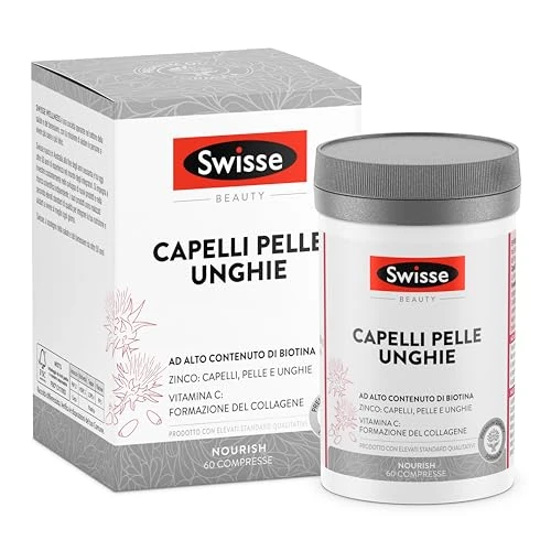 Begrenztes Angebot: SWISSE Hair Skin Nails – Nahrungsergänzungsmittel Haut Haare Nägel mit Vitamin C, Biotin, Collagen und Zink, Kollagen Kapseln 60, Made in Italy von 25.62 EUR auf 25.62 EUR (Rabatt 0%)