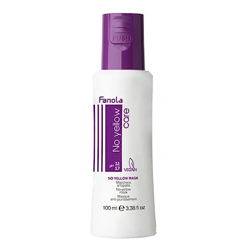 Limited offer: Fanola No Yellow Hair Mask With Purple Violet Pigments To Eliminate Unwanted Yellow Tones & Brassiness In Platinum, Light Blonde, Gray, Bleached, or Highlighted Hair - 3.38oz from 6.31 EUR to 6.31 EUR (save 0%)