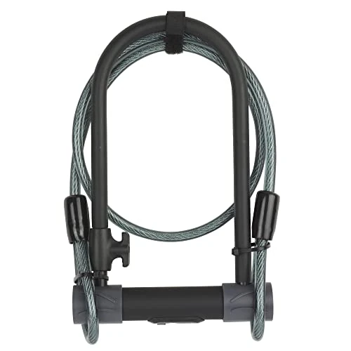 Yale YUL2C/13/230/1 High Defendor U - Candado para bicicleta con cable (color plateado y negro)