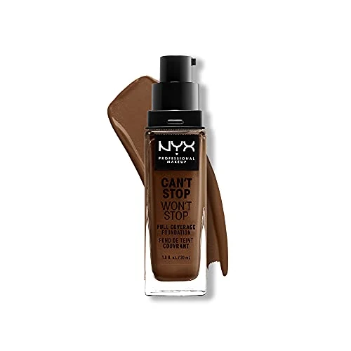 NYX Professional Makeup Can't Stop Won't Stop Full Coverage Foundation, Langdurig, Waterbestendig, Veganistische formule, Matte teint, Kleur: Deep Cool