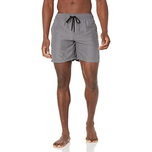 Offerta a tempo: Amazon Essentials Pantaloncini da Bagno con Fodera Interna in Rete, Tasche, Chiusura con Coulisse Uomo, Carbone, XS - 0.00% da 12.76 € a 12.76 €