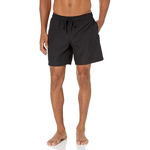 Zeitlich begrenztes Angebot: Amazon Essentials Herren Badeshorts - Badehose Herren Kurz mit Netzfutter, Taschen und Kordelzugverschluss, Schwarz, M von 15.50 € auf 12.40 € (20% Rabatt)